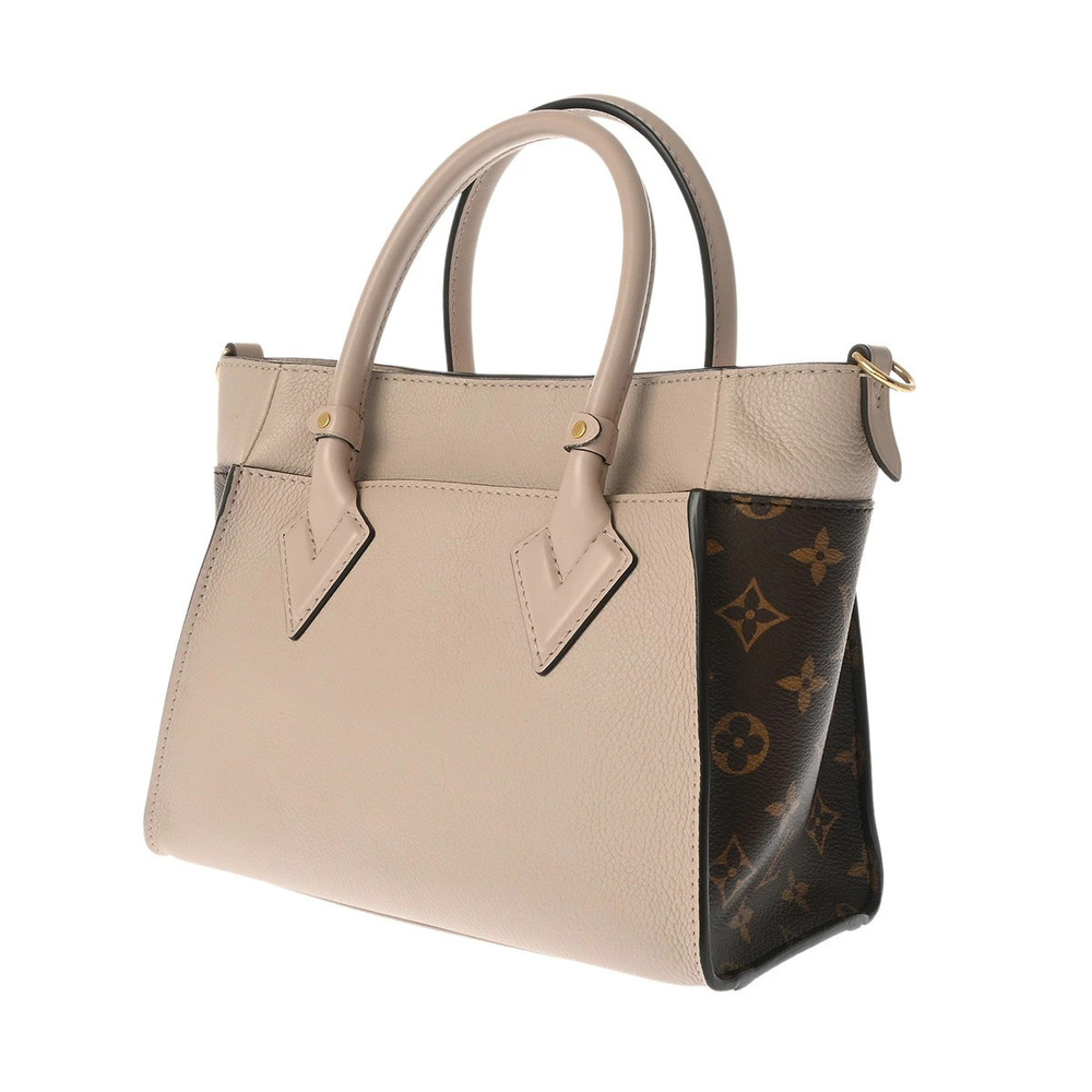 Louis Vuitton Gray Calfskin On My Side Bag Monogram Canvas